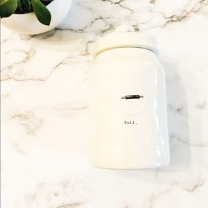 RAE DUNN white ceramic Roll container
